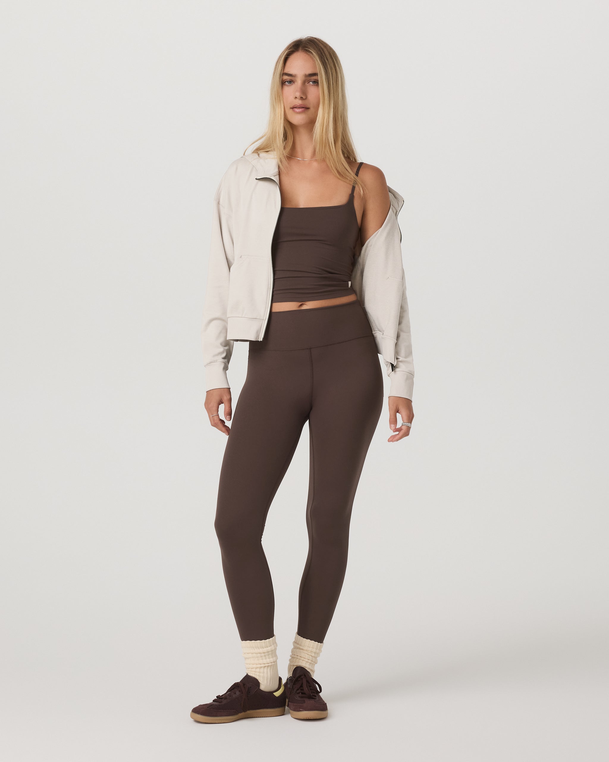 Halo full-zip modern hoodie (Ecru Heather)