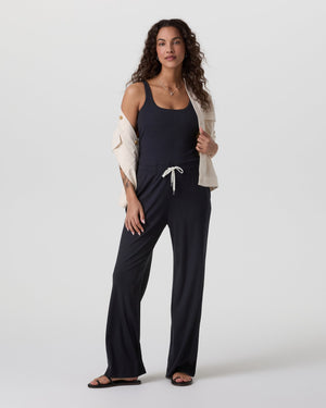 Denimedge sleeveless jumpsuit
