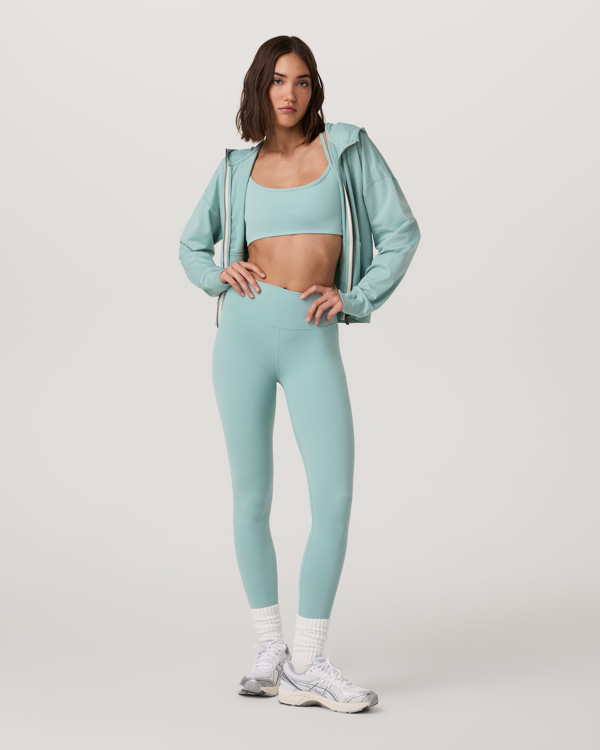 Halo full-zip modern hoodie (Sea Spray Heather)