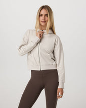 Halo full-zip modern hoodie (Ecru Heather)